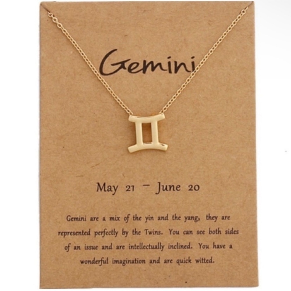 14K Gold Plated Gemini Necklace NWT